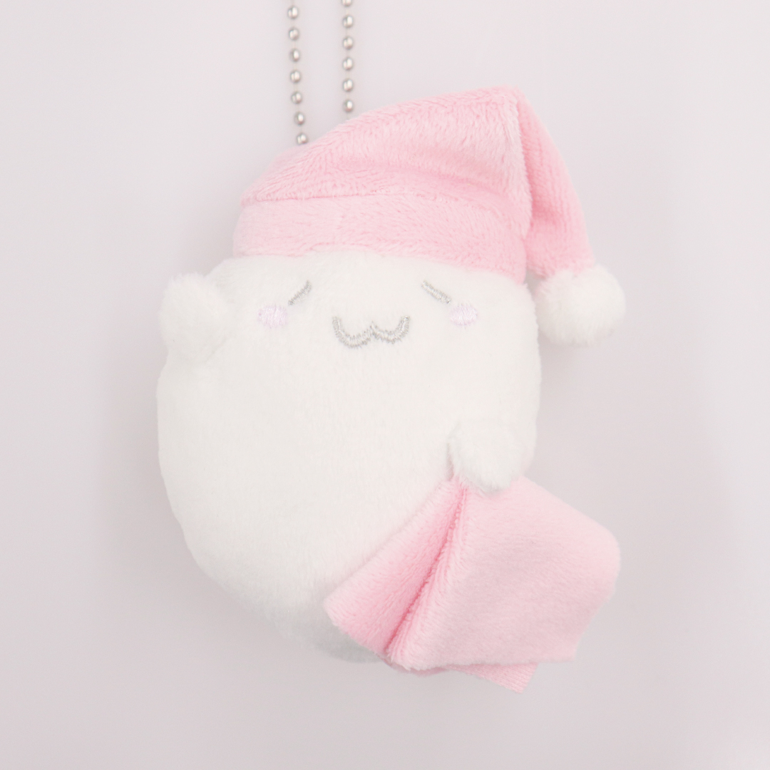 掛け布団を持ったこざらしさん蓄光マスコット