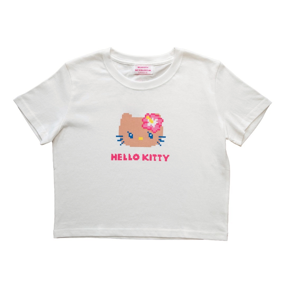 サンリオ クロップドTシャツ07 DOT-フェイス ホワイト (Sサイズ)
