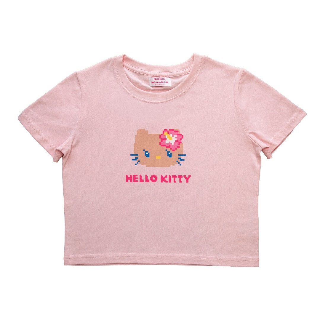 サンリオ クロップドTシャツ07 DOT-フェイス ピンク (Mサイズ)
