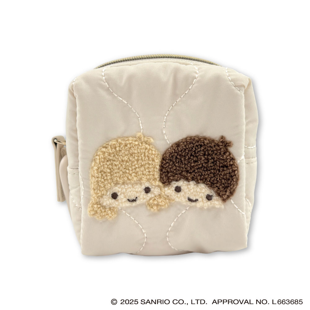 カラビナ付きミニポーチ ナチュラルキルティング