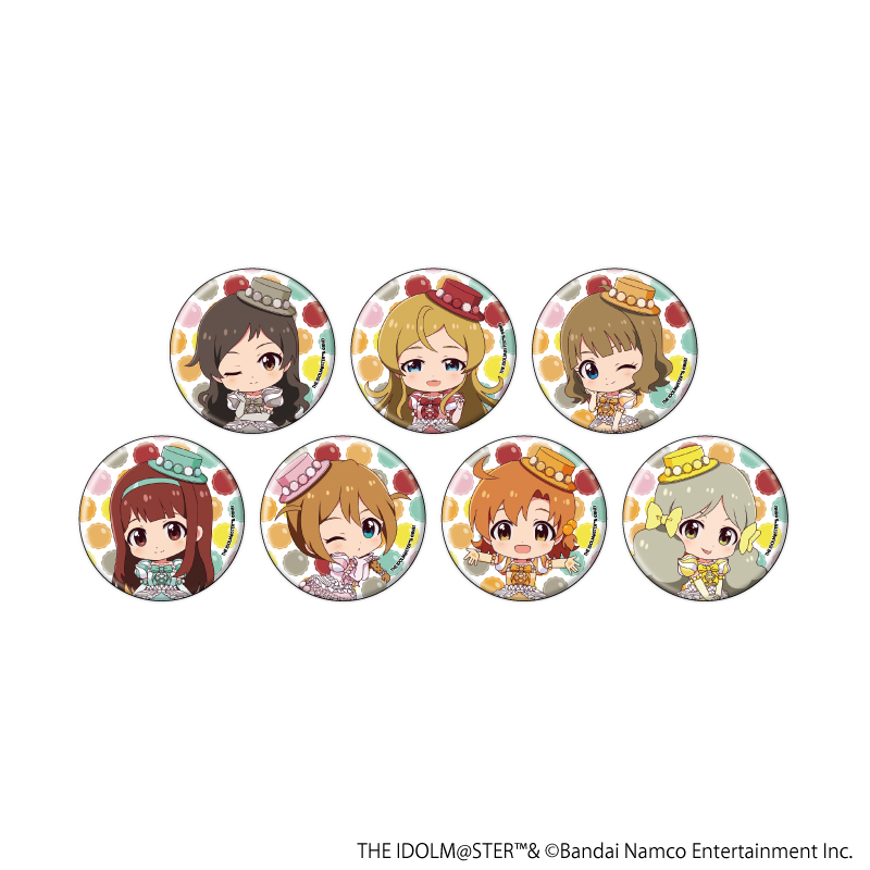 缶バッジ「アイドルマスター ミリオンライブ！」21/マカロンドレスver. コンプリートセット(全7種)(ミニキャライラスト)