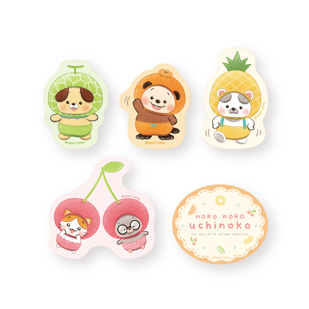 のこのこうちのコ ダイカットステッカーセット(5枚入)フード