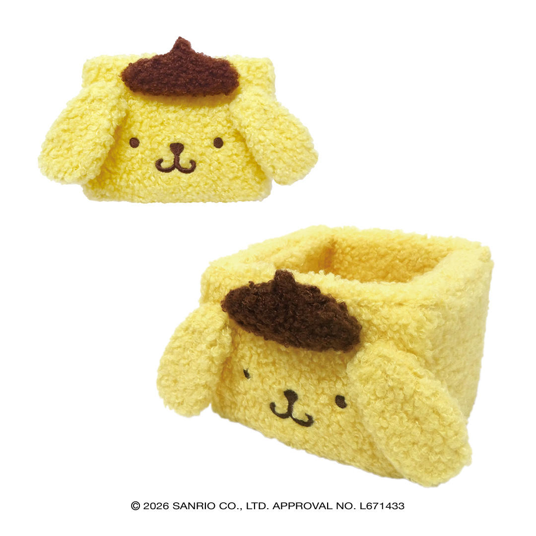 サンリオキャラクターズ(お出かけもこもこスタイル) ぬいぐるみトレイ(S) ポムポムプリン