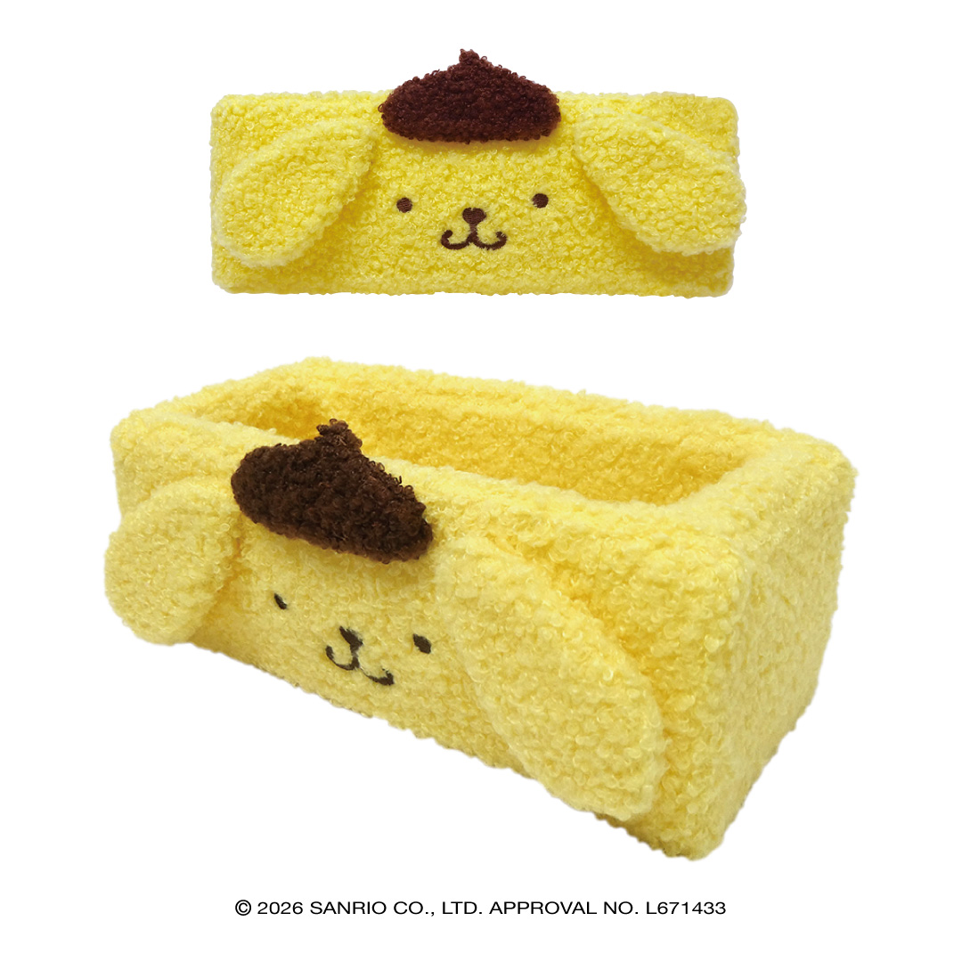 サンリオキャラクターズ(お出かけもこもこスタイル) ぬいぐるみトレイ(M) ポムポムプリン
