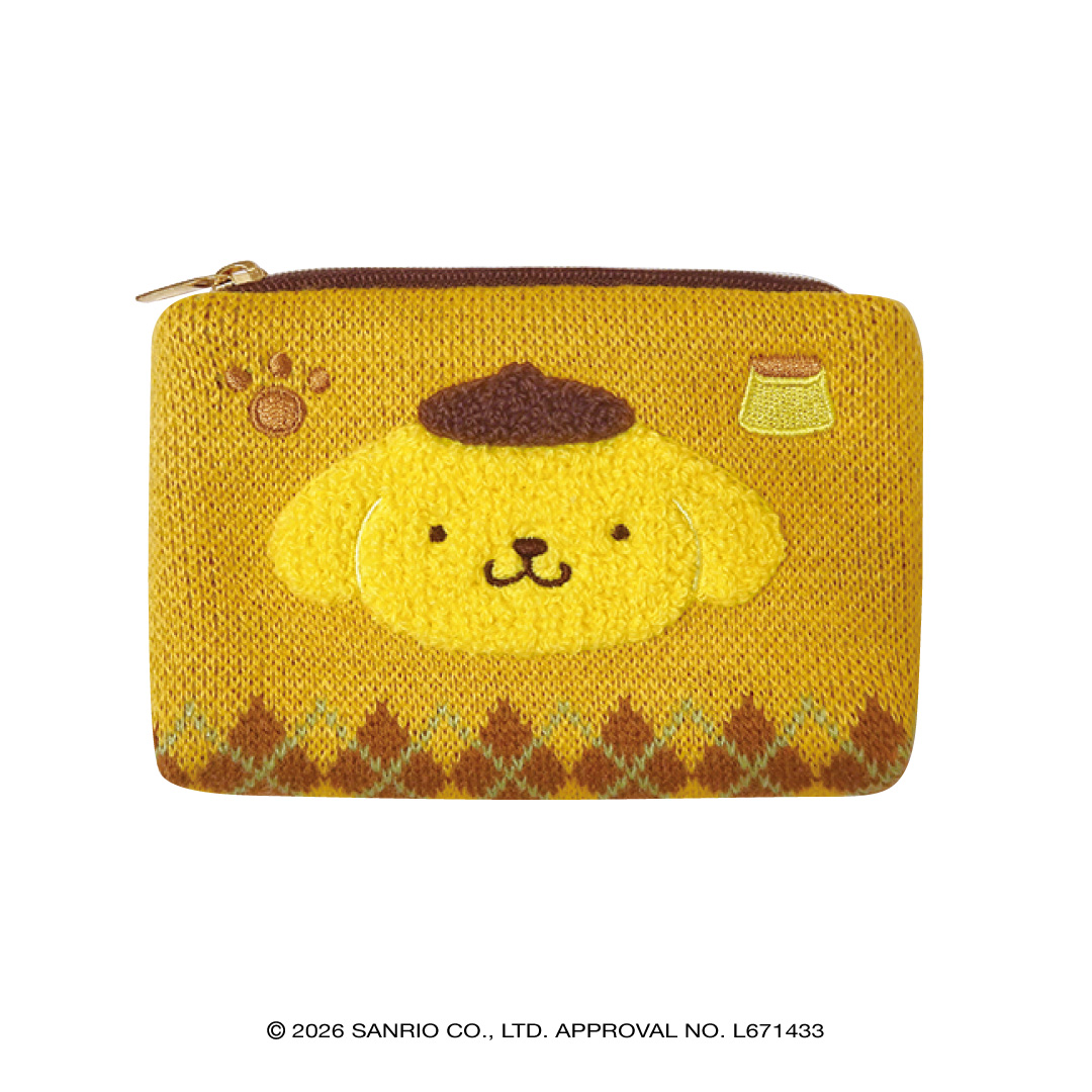 サンリオキャラクターズ(お出かけもこもこスタイル) フラットポーチ ポムポムプリン