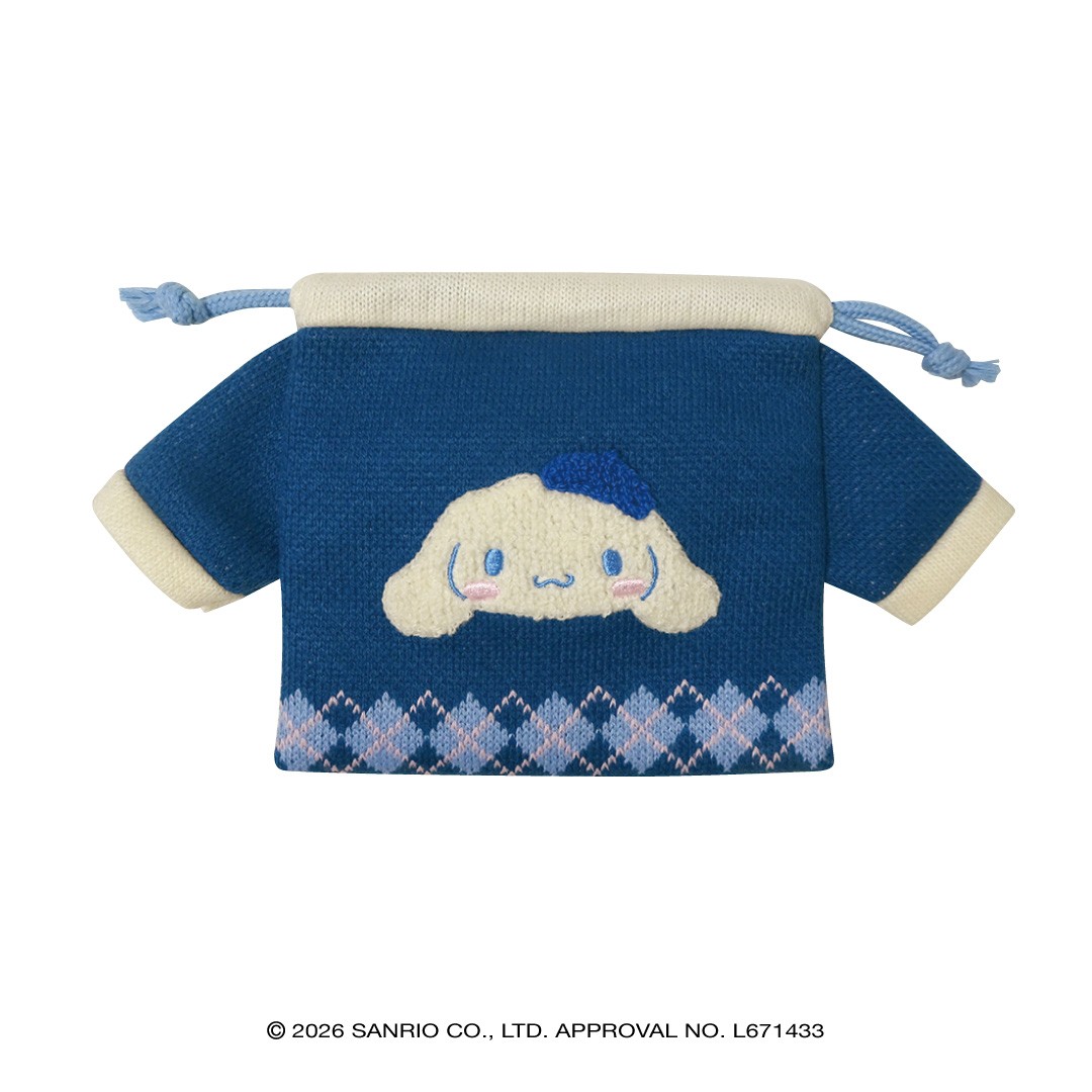 サンリオキャラクターズ(お出かけもこもこスタイル) セーター風巾着 シナモロール