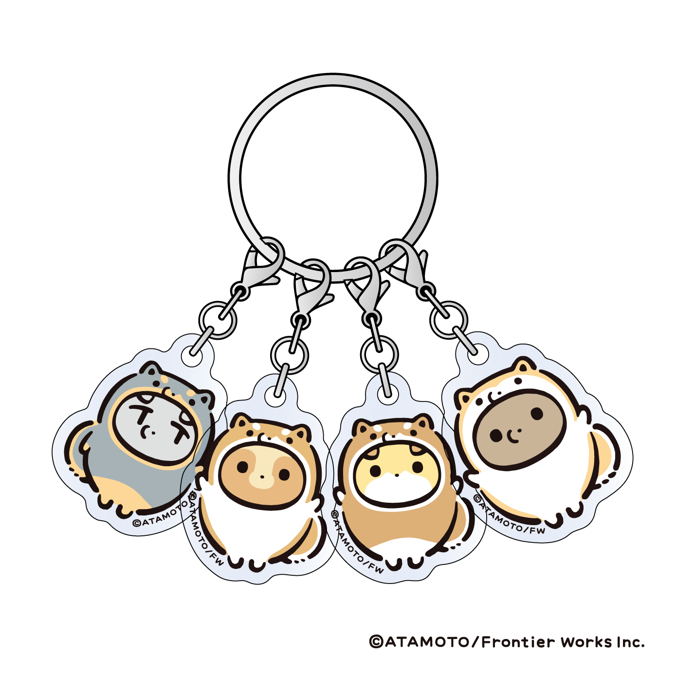 たぬき 904545サイドアクリル 公式】東京キャラクターストリート4連アクリルキーホルダー タヌキと