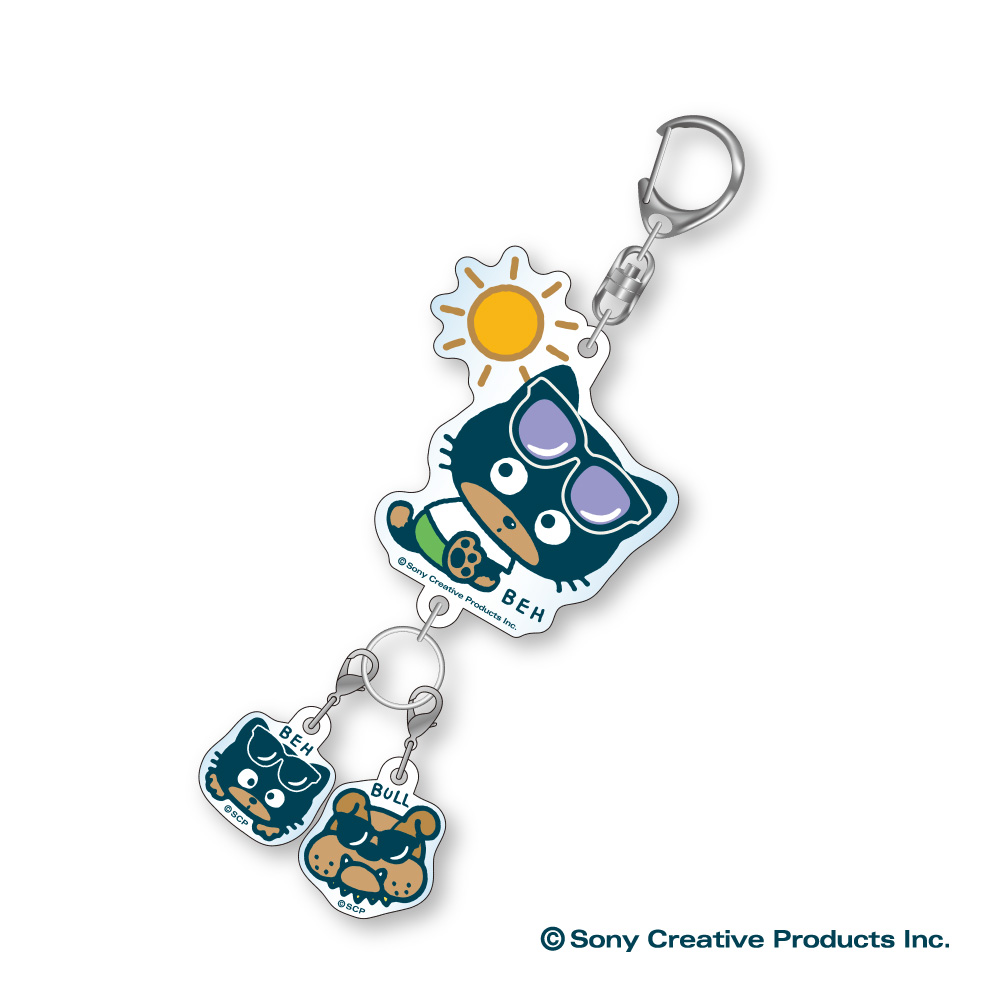 チャーム付きカスタムアクリルキーホルダー LOVE SUNNY DAYS C