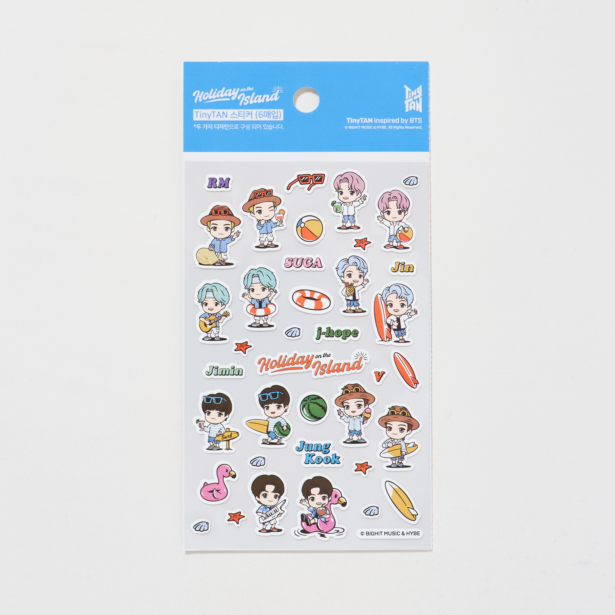 TinyTAN ステッカーセット(6枚入り) Holiday in the island