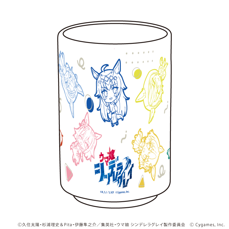 湯呑「アニメ『ウマ娘 シンデレラグレイ』」01/総柄 グルメ街道ver.