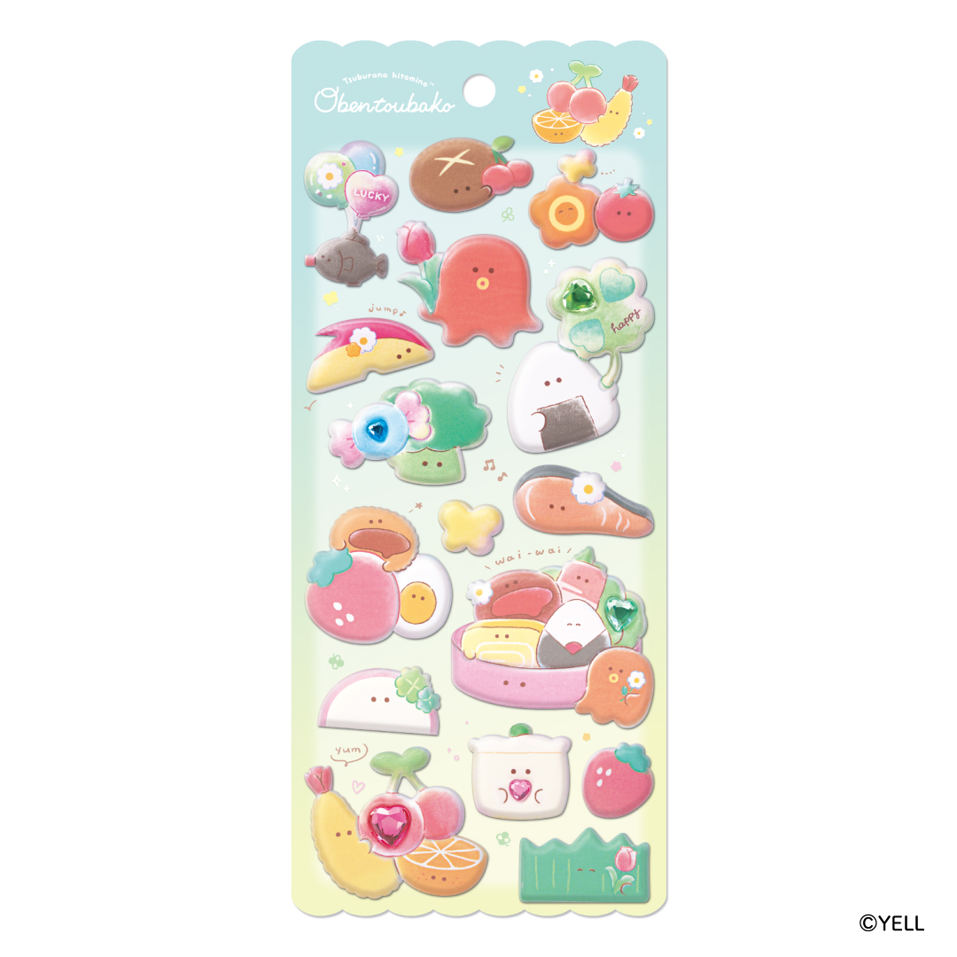 ML0020-C　つぶらな瞳のぷくぷくシール　お弁当箱＃1