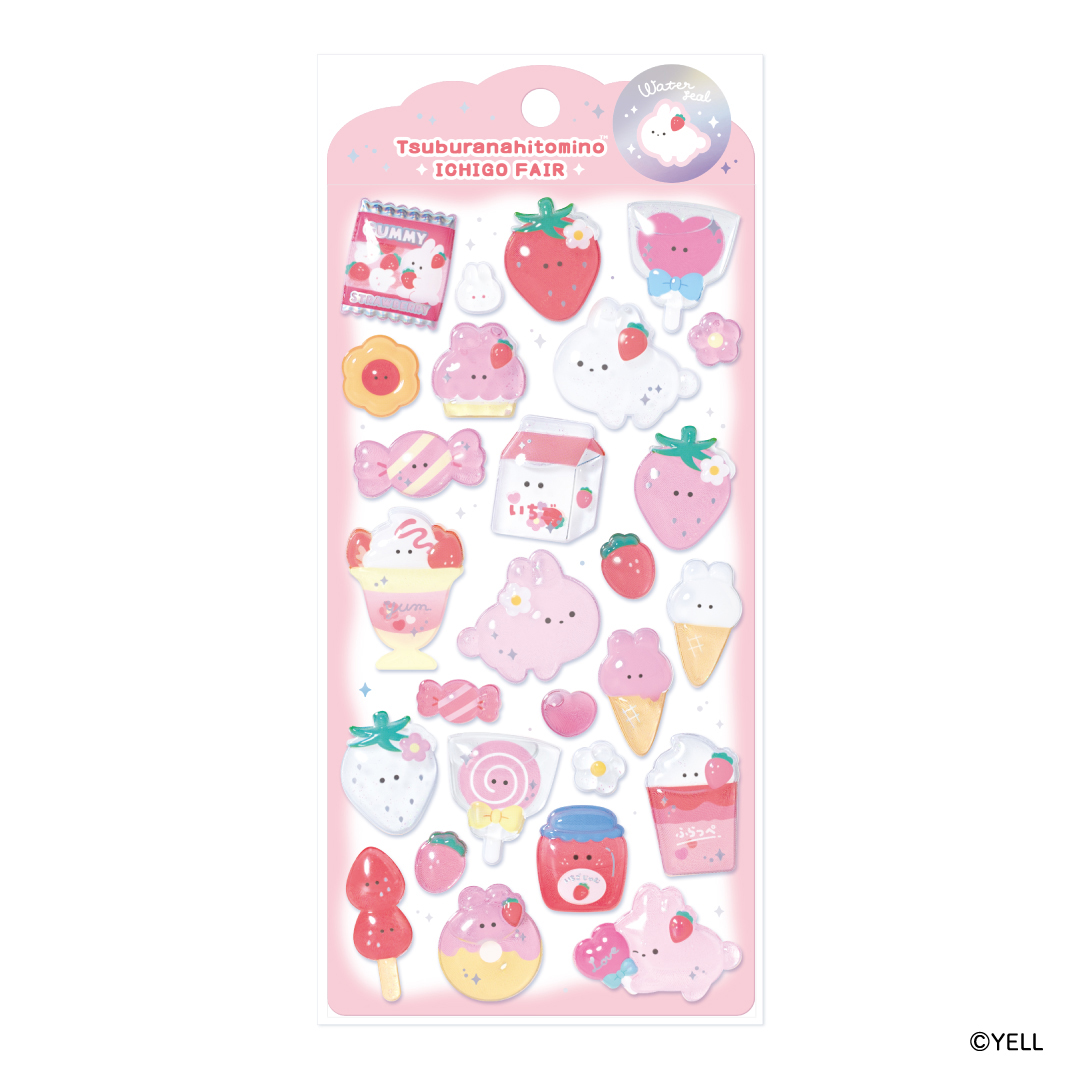 ML0025-C　つぶらな瞳のウォーターシール　いちごフェア