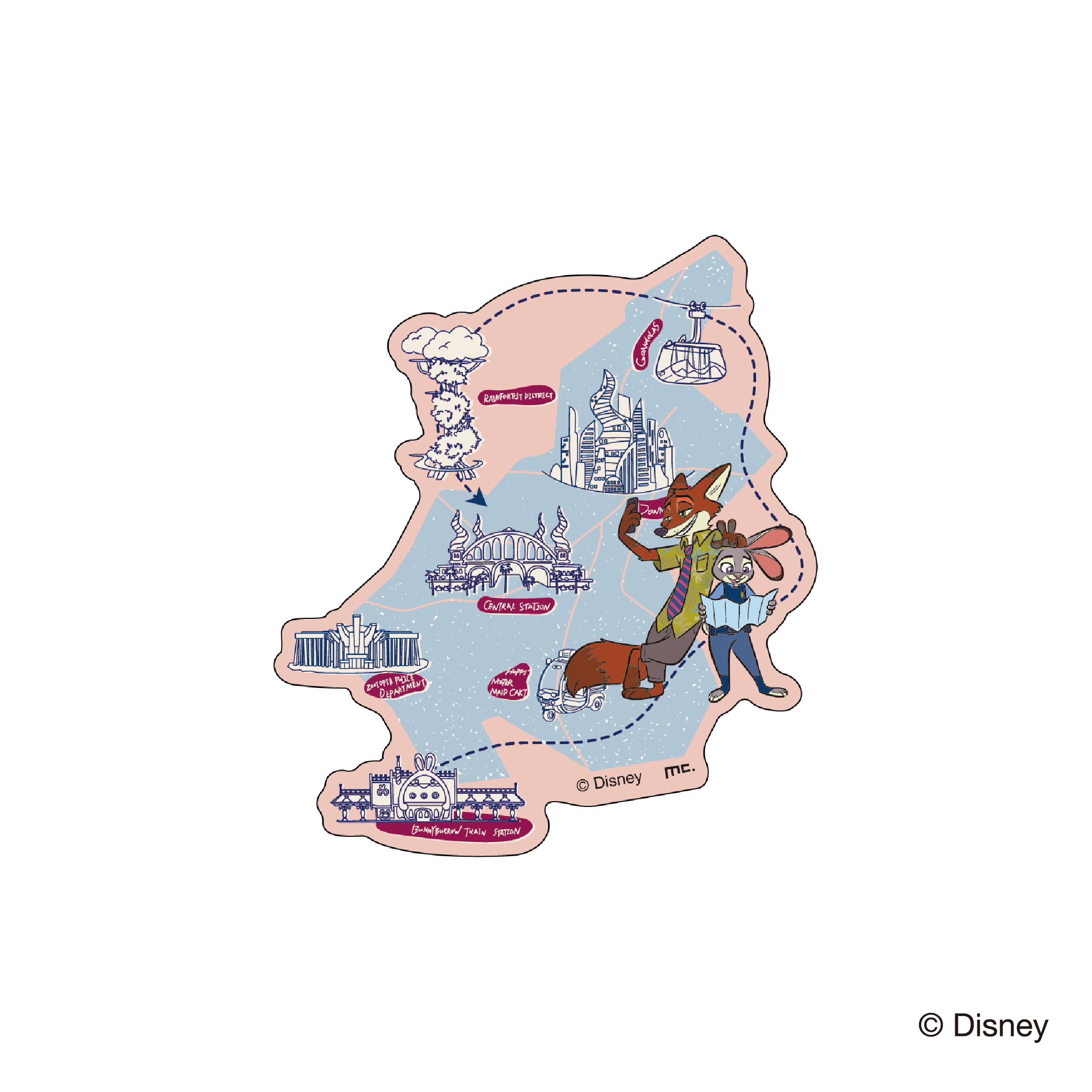 ダイカットステッカー 地図