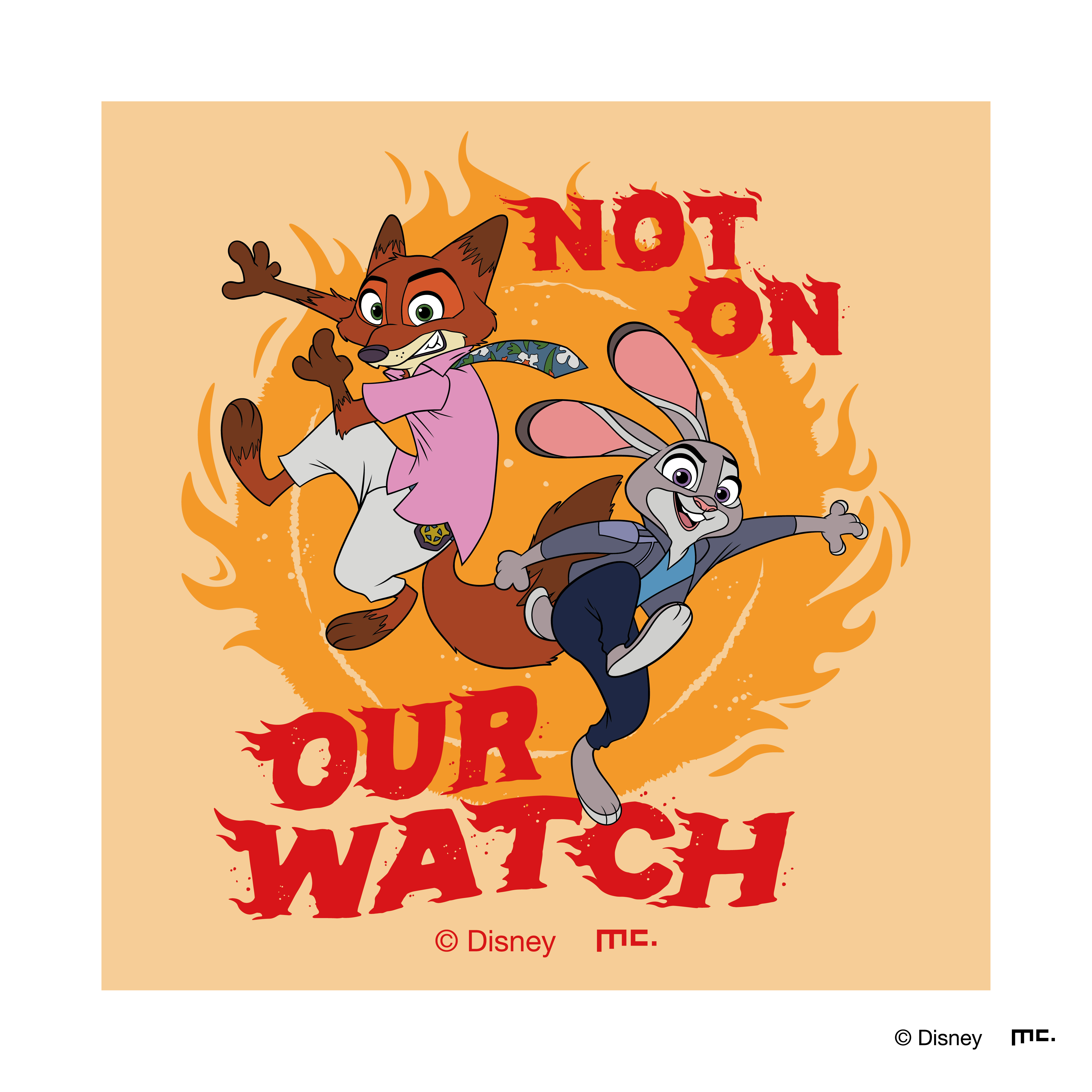 スクエアステッカー NOT ON OUR WATCH